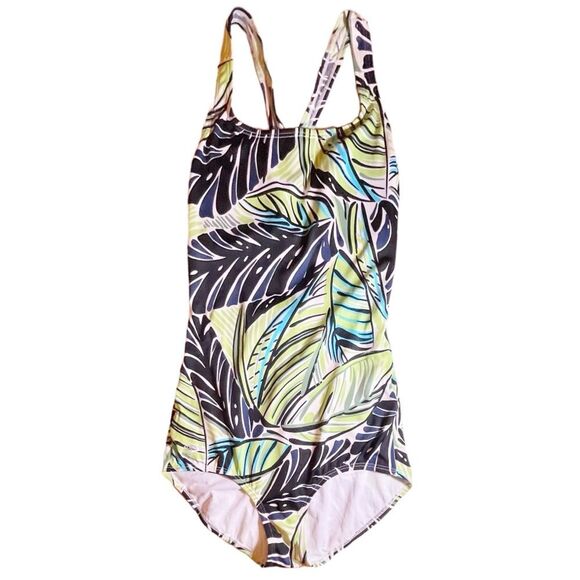 Speedo Flyer Back Tropical Print One Piece Swimsuit Women's Size 30 | S - Picture 1 of 11